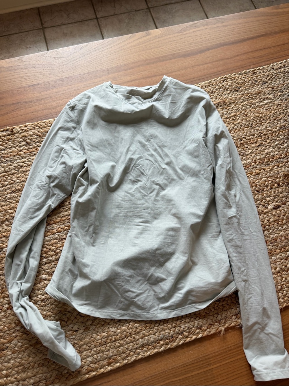 SKIMS Long-Sleeve Tee in Sage Green